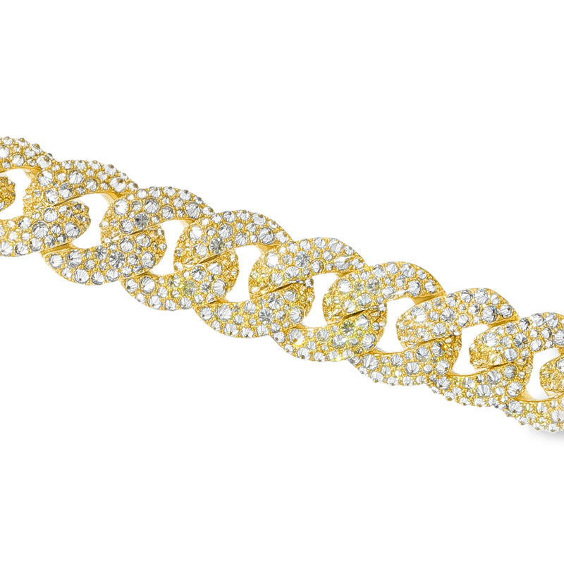 Upside Down Diamond Cuban Bracelet in 10K gold, view 5
