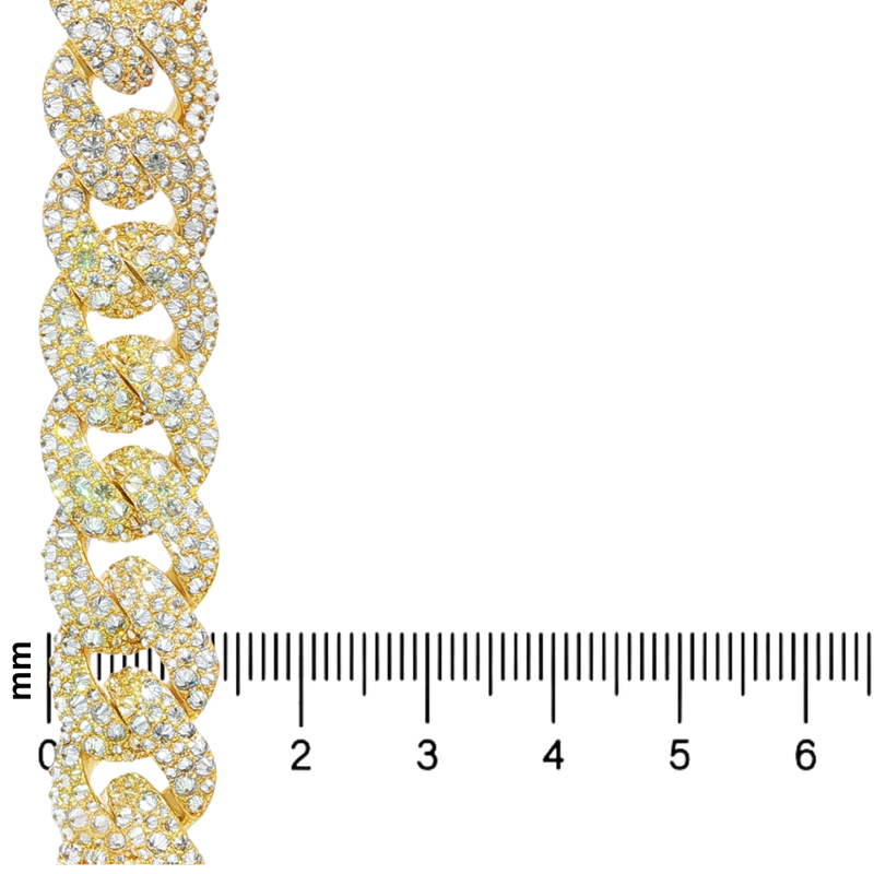 Upside Down Diamond Cuban Bracelet in 10K gold, view 6