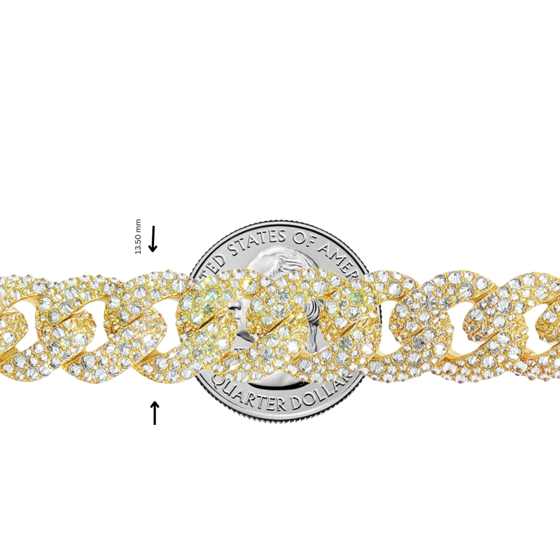 Upside Down Diamond Cuban Bracelet in 10K gold, view 7