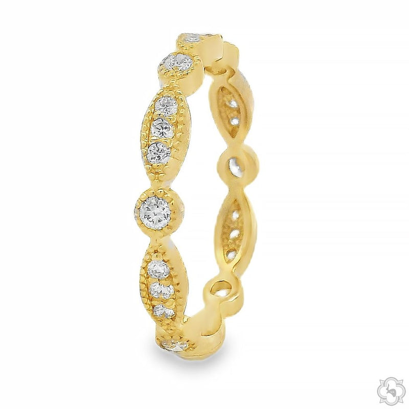 14K Gold Vintage Inspired Diamond Band, photo 2 of 4