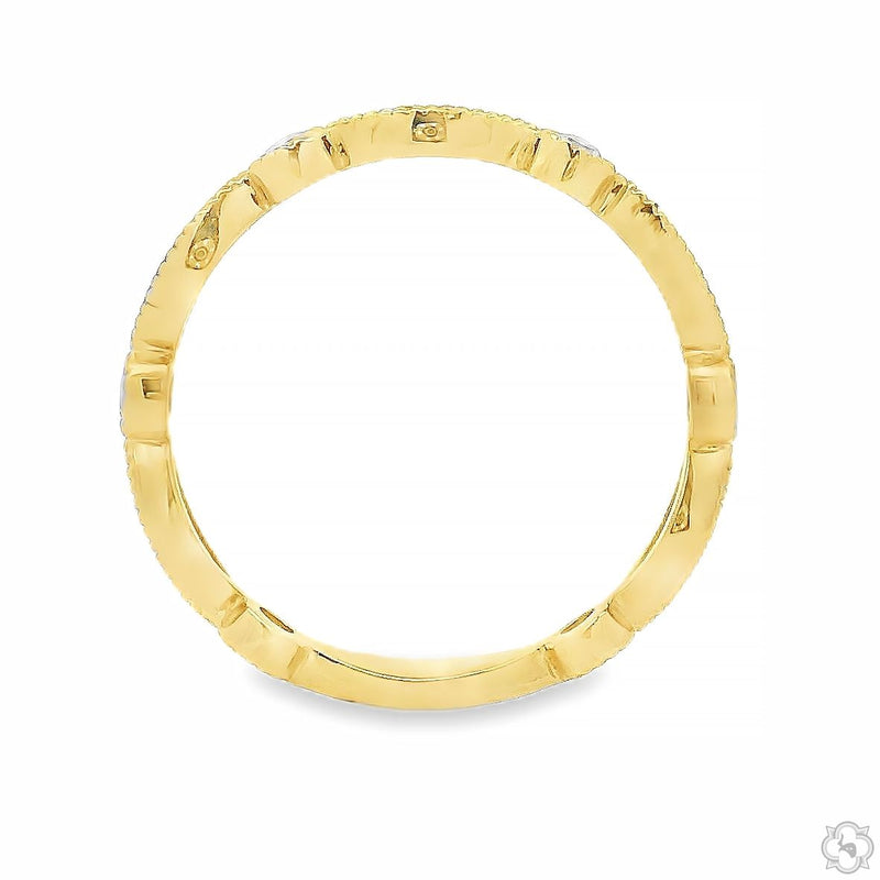 14K Gold Vintage Inspired Diamond Band, photo 4 of 4