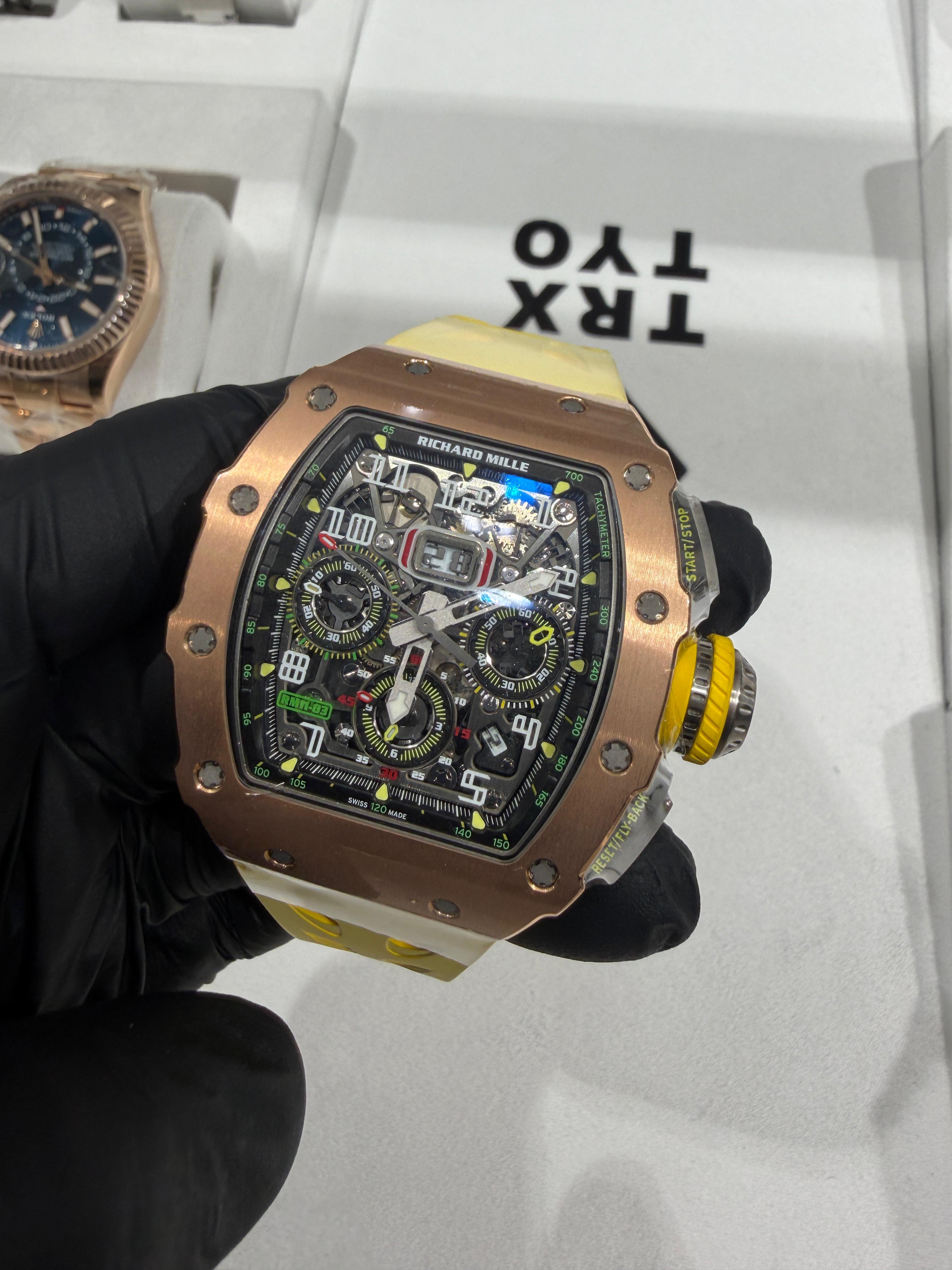 Richard Mille RM 11-03 50mm | 18K Rose Gold | Skeleton Flyback Chronog
