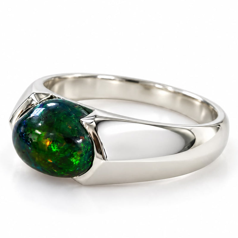 .925 Silver Black Opal Ring, photo 3 of 7