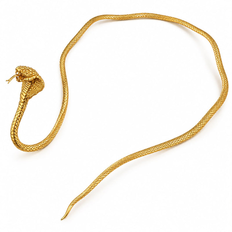 24K Gold Cobra Necklace, photo 5 of 7