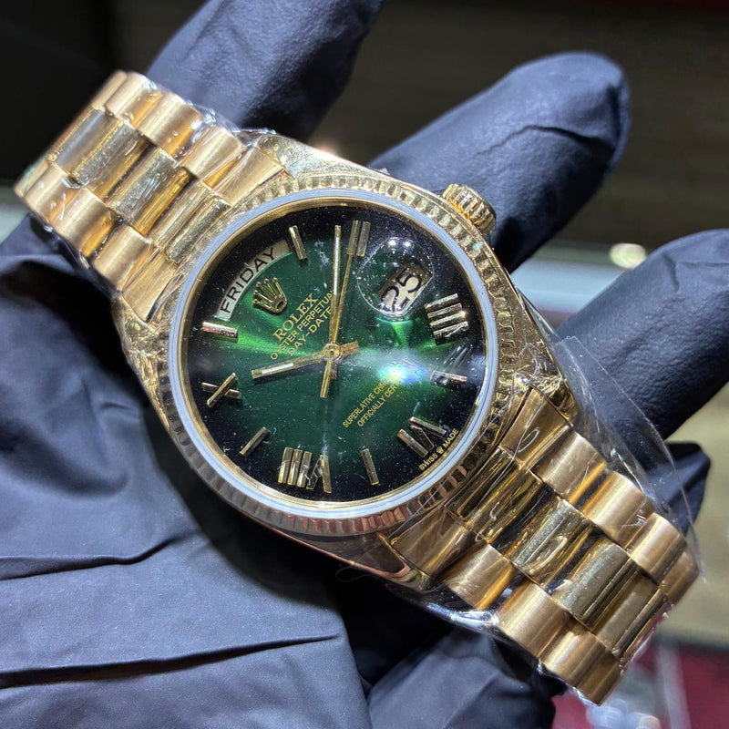 Rolex Day-Date 36mm | 18K Yellow Gold | Green Ombre Dial, photo 1 of 2
