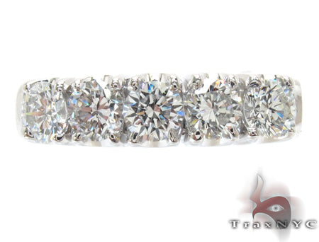 White Gold Round Cut Prong Diamond Anniversary Ring 23462 - Image 2