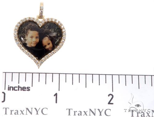14k Yellow Gold Custom Photo Heart Pendant 1 Inch 64640 - Image 6