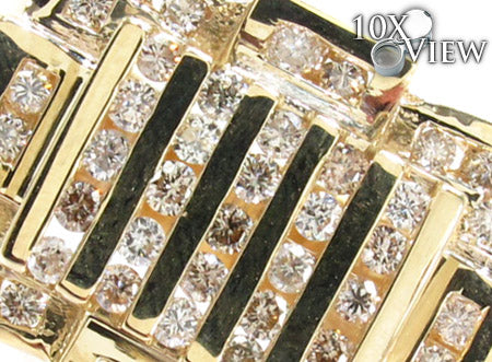 10K Yellow Gold Round Cut Channel Diamond Crown Ring, photo 4 of 8