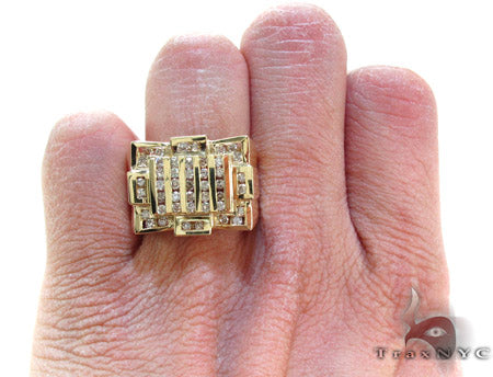 10K Yellow Gold Round Cut Channel Diamond Crown Ring, photo 8 of 8