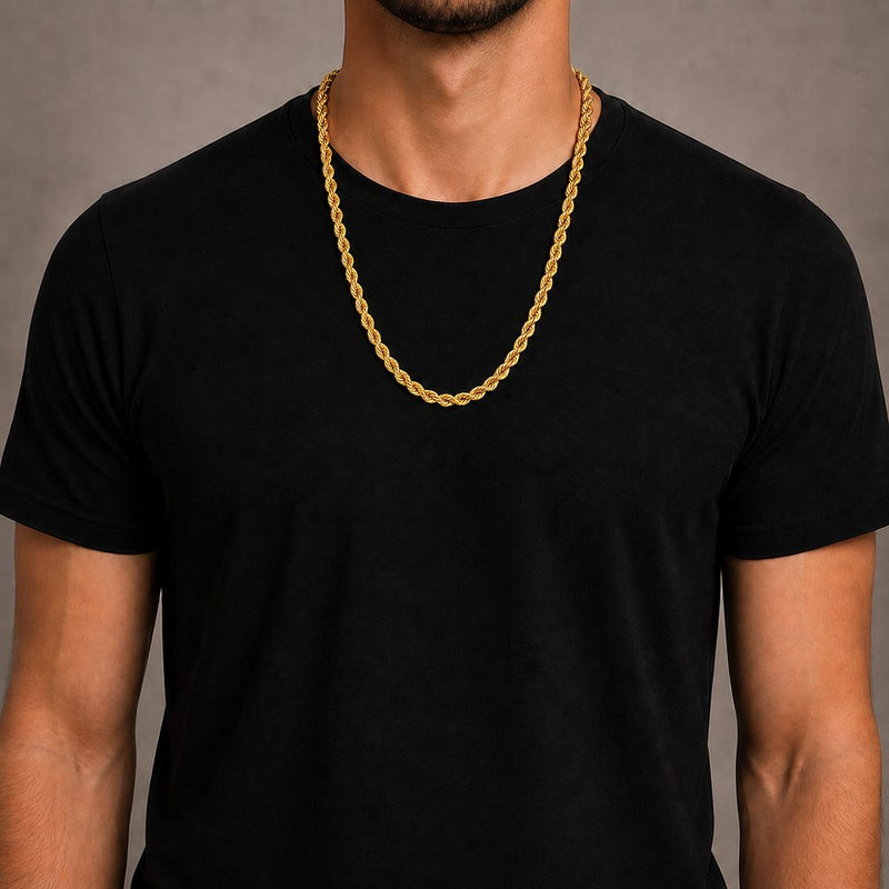 Rope chain, 7 mm, at 26 inches on an average build, from the TraxNYC chain guide