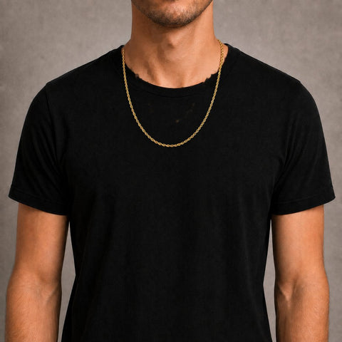 Rope chain, 3 mm, 22 inches, slim build, TraxNYC chain guide