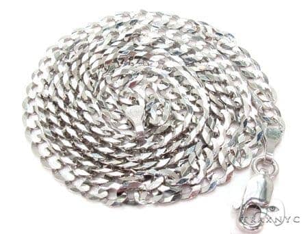14K White Gold Solid Curb Chain 4.6mm, photo 5 of 5