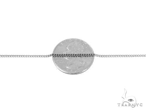 14K White Gold Solid Curb Chain 2mm, photo 3 of 4