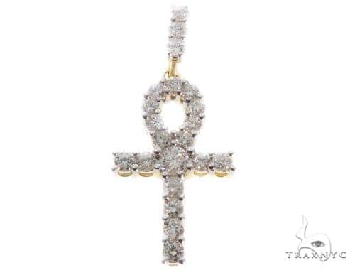 10K Gold Ankh Cross Pendant 64465 | TraxNYC