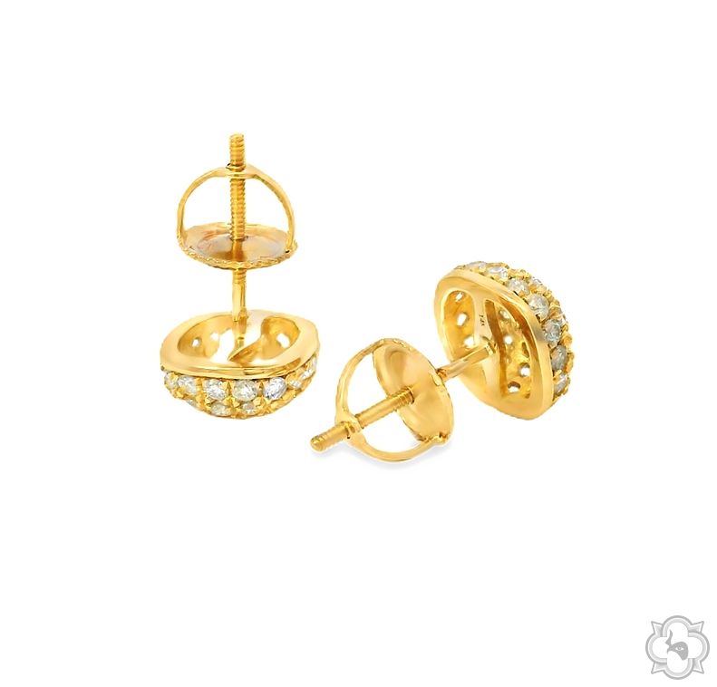 14k Gold Diamond Cluster Earrings, view 4