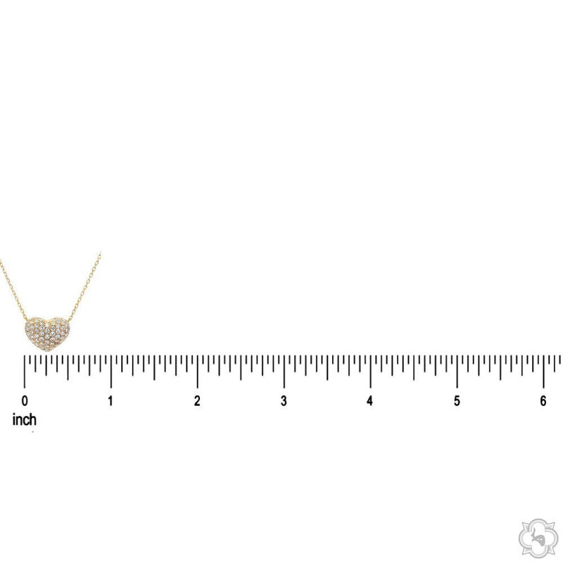 18K Gold Diamond Heart Necklace, view 7