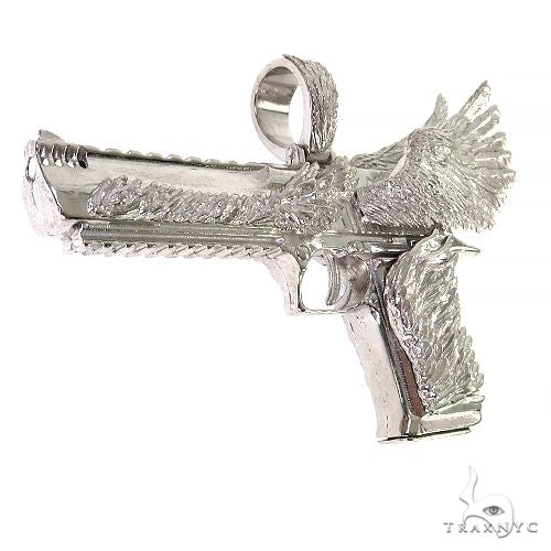 .925 Silver Desert Eagle Gun Pendant Large, photo 2 of 7