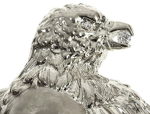 .925 Silver Diamond Crow Skull Face Pendant, photo 5 of 6