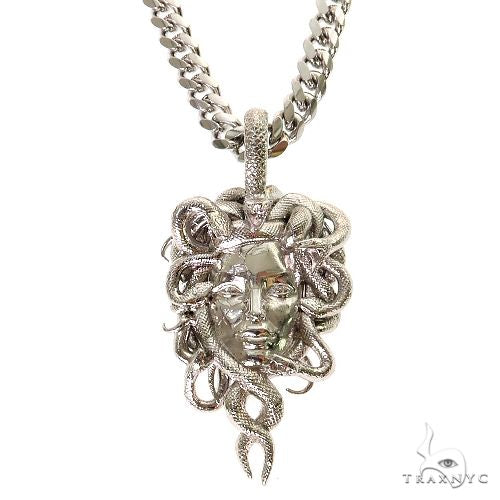 925 Silver Medusa Pendant Set 69582 | TraxNYC