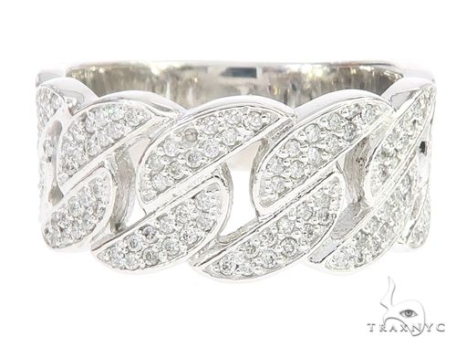 .925 Silver Miami Cuban Link Diamond Ring, photo 2 of 6