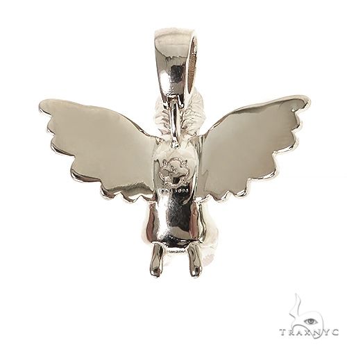 .925 Silver Praying Angel Diamond Pendant, photo 4 of 7