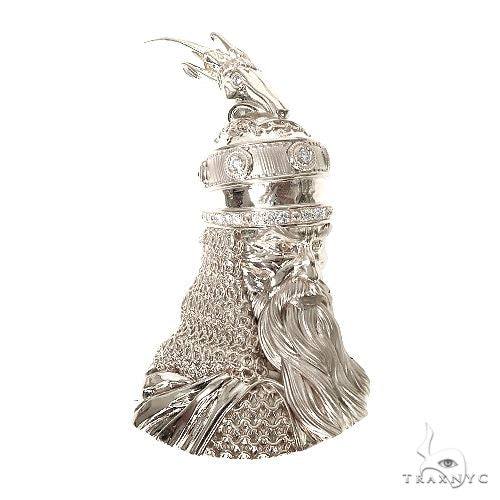 Sterling silver Skanderbeg Albanian military commander pendant – front-facing relief portrait detail