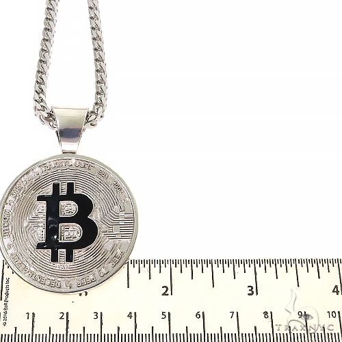 .925 Silver TraxNYC Spinning Bitcoin Pendant With Franco Chain Set, photo 7 of 8