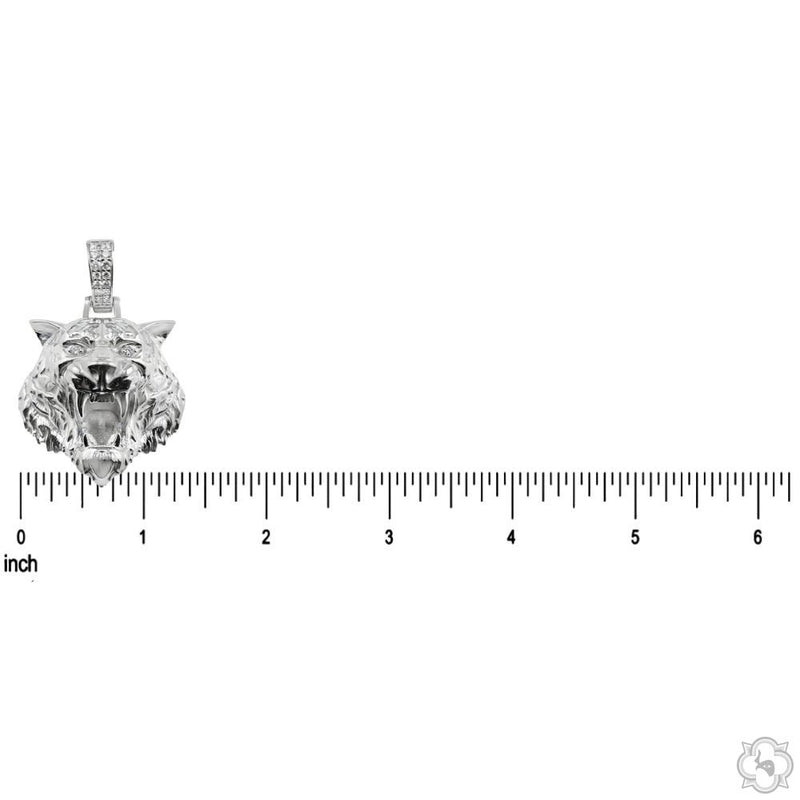 .925 Silver Tiger Head Pendant Large, photo 4 of 7
