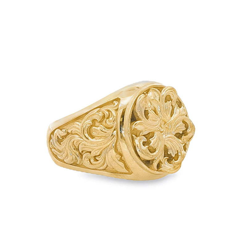 10K Gold Royal Filigree Signet Ring, photo 5 of 6