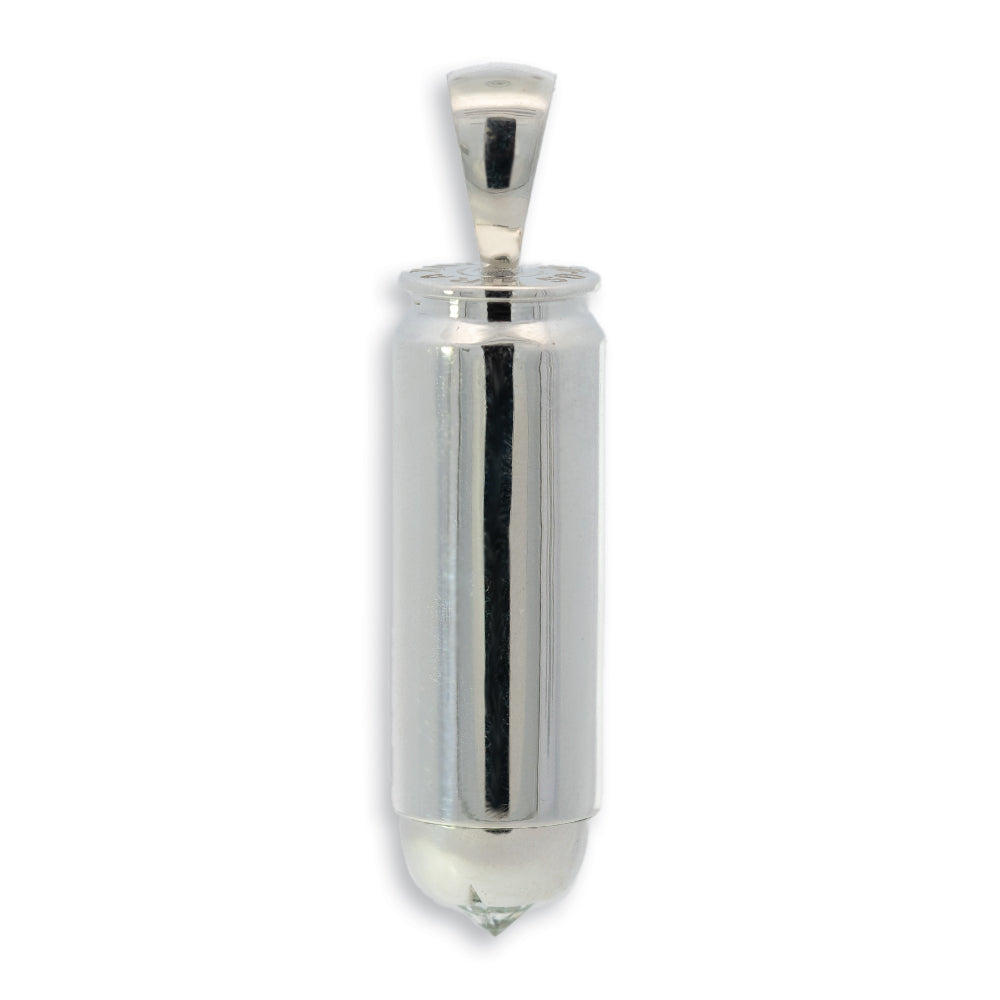 Silver Diamond Bullet Pendant 70976 | TraxNYC