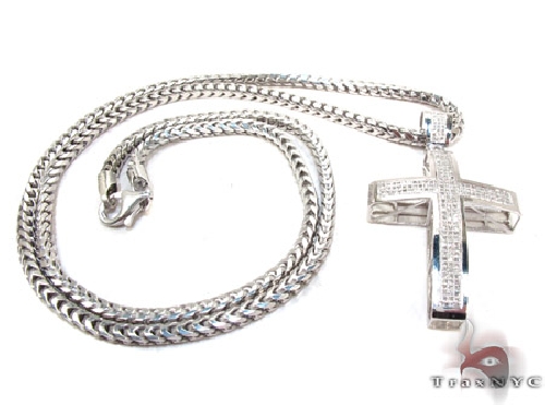 10k Gold Cross Junior Silver Chain Set 45321