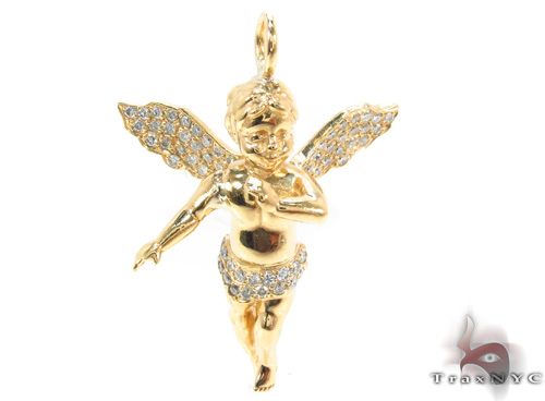 Gold angel clearance pendant with diamonds