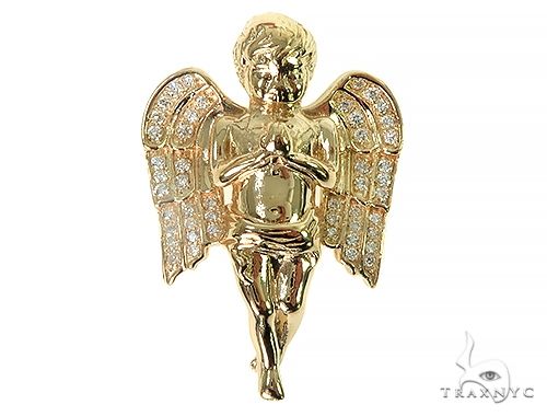 14k gold deals diamond angel pendant