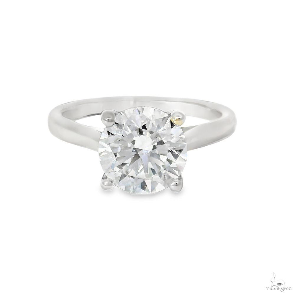 14K gold solitaire engagement ring with a round brilliant lab-grown diamond