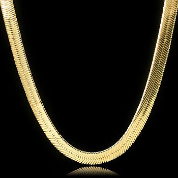 Herringbone Chains, Flat Gold Chains