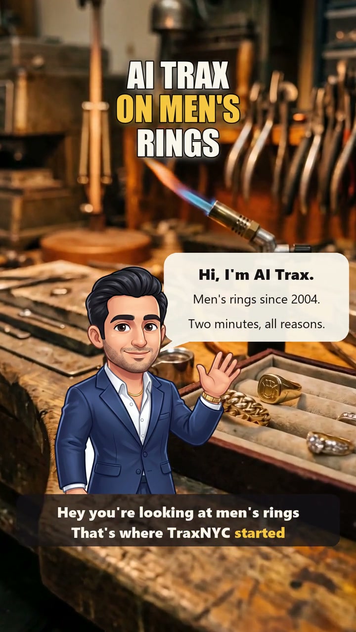 AI Trax, the store's AI guide: the title card of the film on picking a men's ring