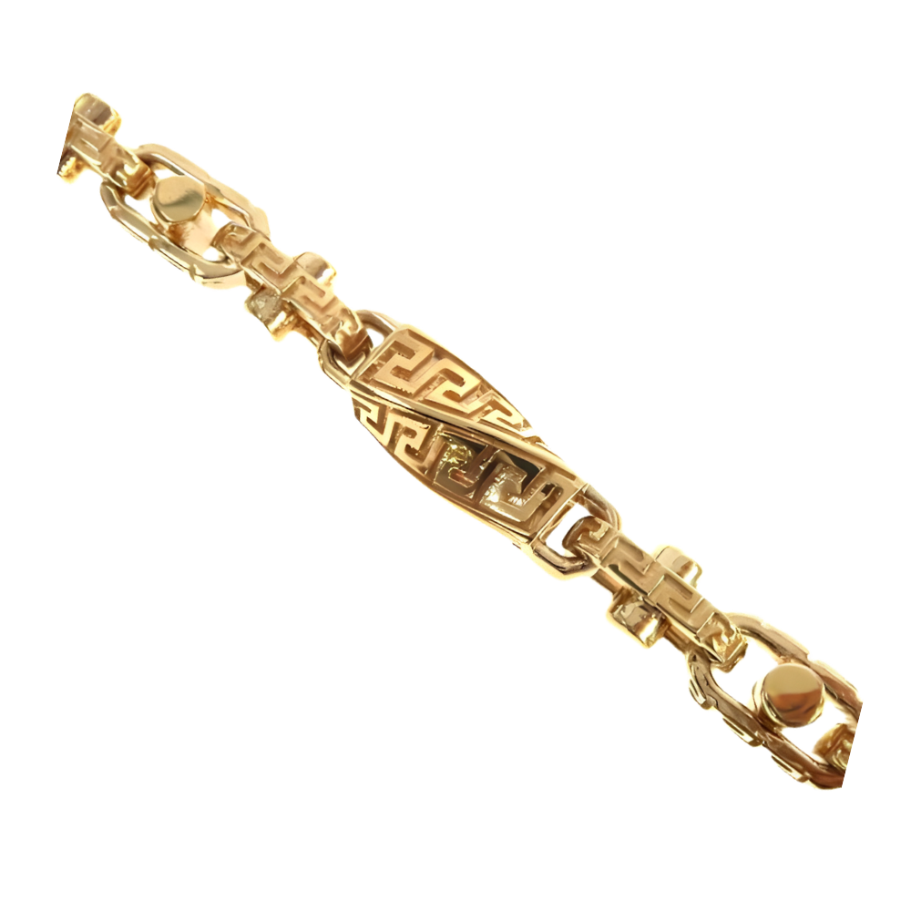 Greek Key Link Chains | 10K, 14K & 18K Solid Gold | TraxNYC