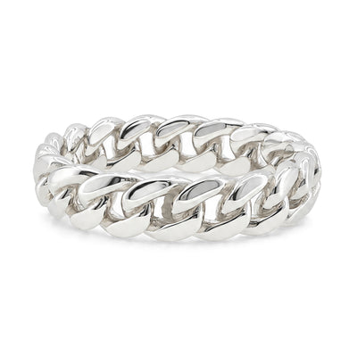 .925 Silver 5mm Miami Cuban Link Ring