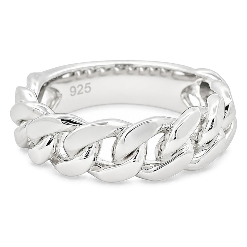 .925 Silver 5mm Miami Cuban Link Ring, view 2