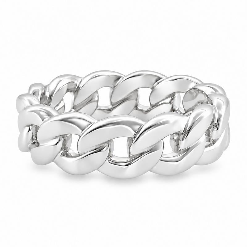 .925 Silver 6mm Miami Cuban Link Ring 67413