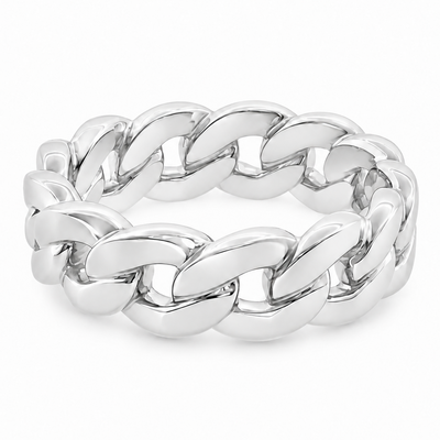 .925 Silver 6mm Miami Cuban Link Ring