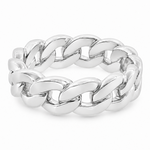.925 Silver 6mm Miami Cuban Link Ring 67413