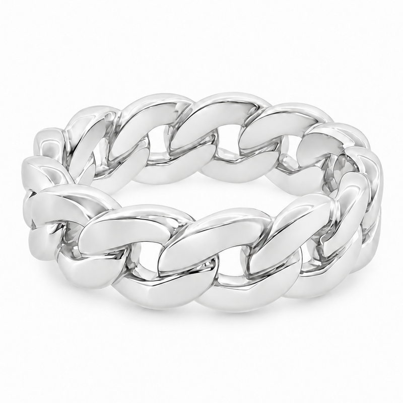 .925 Silver 6mm Miami Cuban Link Ring 67413