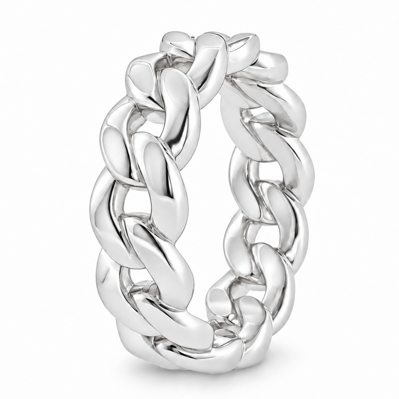 .925 Silver 6mm Miami Cuban Link Ring 67413