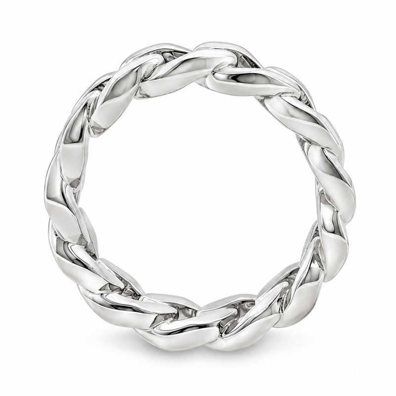 .925 Silver 6mm Miami Cuban Link Ring 67413
