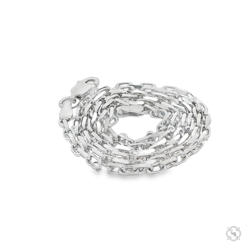 2.4mm .925 silver anchor chain with lobster clasp, polished finish, unisex design