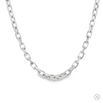 3.3mm polished .925 silver anchor chain necklace for men with sturdy links.