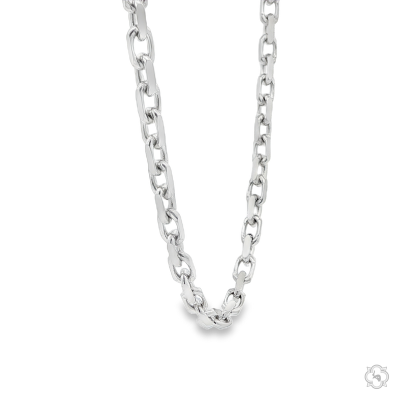 925 silver men's anchor chain necklace 3.3mm link thickness, polished finish.