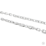 Sterling .925 silver men's anchor chain necklace with 3.3mm links and lobster clasp.