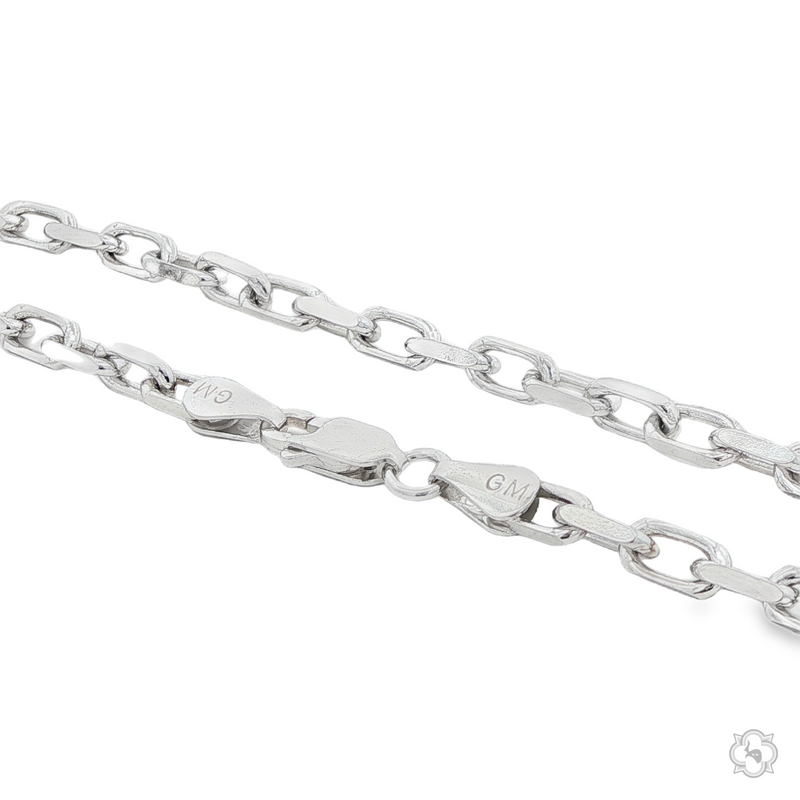 .925 silver anchor chain necklace with 3.8mm thick links and secure lobster clasp.